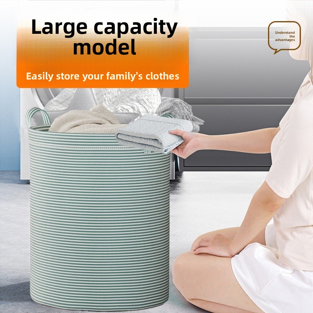 Laundry - Panier à linge pliable en coton