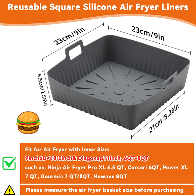 Grandes doublures carrées en S - Air Fryer Silicone Pot Liner avis et prix